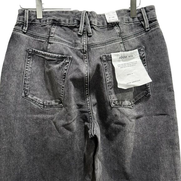 Good American Good 90s Icon Black Straight Leg Jeans Size 8 - Picture 10 of 13